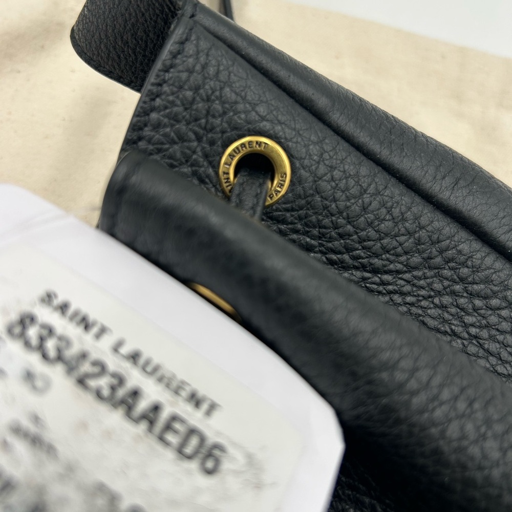 Saint Laurent Black Shoulder Bag with Gold Accents - Picture 7 of 16